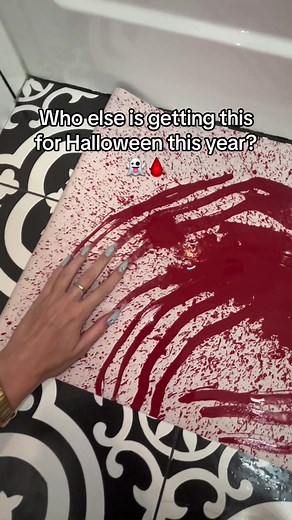 Spooky Halloween Bathroom Decor: The Blood Splat Mat