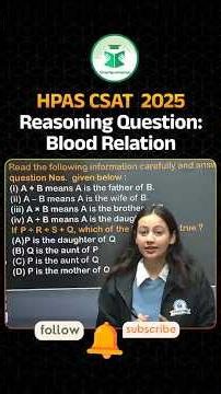HPAS CSAT 2026 🧠 Blood Relation Question | Can You Solve It? 🔥 #Shorts