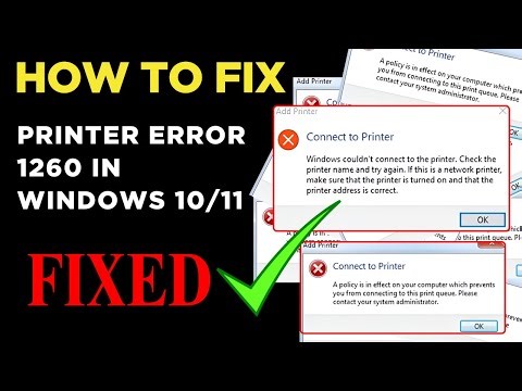 How to Fix Printer Error 1260 In Windows 10/11 || Fix Connect To Printer A Policy Is In Effect