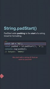 💻 String.padStart() Explained | JavaScript #Shorts