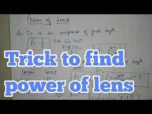 Trick to Find power of Lens || Ishan Parashar