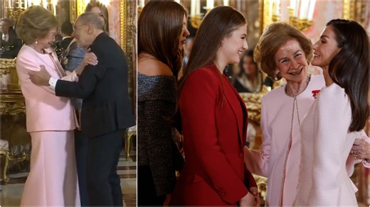 La reina Letizia interrumpe el besamanos del Toisón de Oro para hacer una discreta pregunta a los fotógrafos