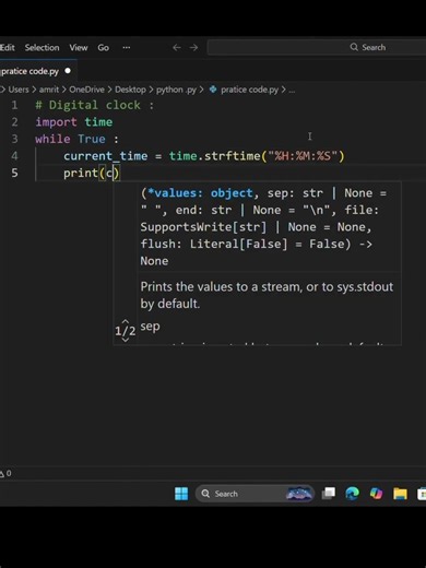 Digital clock #shorts #python