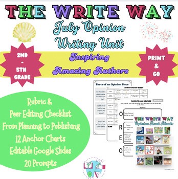 July Opinion Writing Unit | Prompts, Anchor Charts, Drafting & Publishing