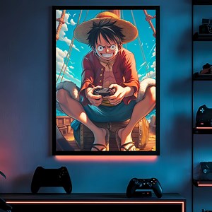 Luffy X Gamer|limited Edition Art|one Piece Inspired|digital Download|anime Gamer Art - Etsy