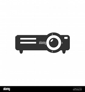 Video projector sign icon in flat style. Cinema presentation device vector illustration on white isolated background. Conference business concept Stock Vector Image & Art - Alamy