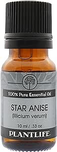 Plantlife Star Anise Aromatherapy Essential Oil - Straight from The Plant 100% Pure Therapeutic Grade - No Additives or Fillers - 10 ml