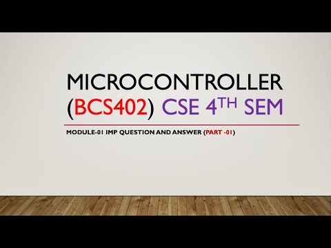 MICROCONTROLLER|| MODULE 01|| #CSE|| #BCS402 || MICROCONTROLLER