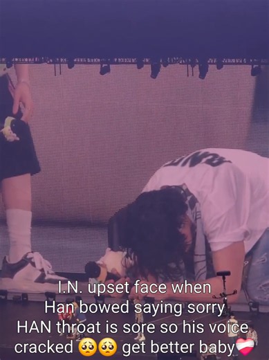 Han has a sore throat today and he felt it the whole time.. Han was playing Rubi Challenge with Felix like always but his voice cracked and he was so sorry about it. Why!? You have nothing to be sorry about. You have been singing your lungs out without any rest and belting note after note on Straycity, Rock in Rio, events and now the Run it worldtour in between too. I think your voice just needs some rest, but You have NO reason to be sorry about anything ❤️‍🩹🥰🥺 We love you and protect you fo