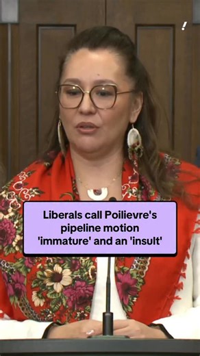 The Liberal government said they will vote against Conservative Leader Pierre Poilievre’s motion calling for MPs to back at least one pipeline that moves a million barrels of Alberta bitumen to the coast for export to Asia. Indigenous Services Minister Mandy Gull-Masty called it “an immature waste of parliamentary time.” #news #yahoo #canada #canadanews #fy #newstoday #politics #cdnpoli #pipeline #poilievre #carney #liberals #conservatives | Girl With The News