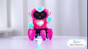 MISCO Toys Dancing Robot Toy for Kids, Battery Operated Kids Walking Robot with Flashing Colorful LED Lights, Music for Kids, and has Moving Hands Electronic Toy for Girls Great Gift (Pink)
