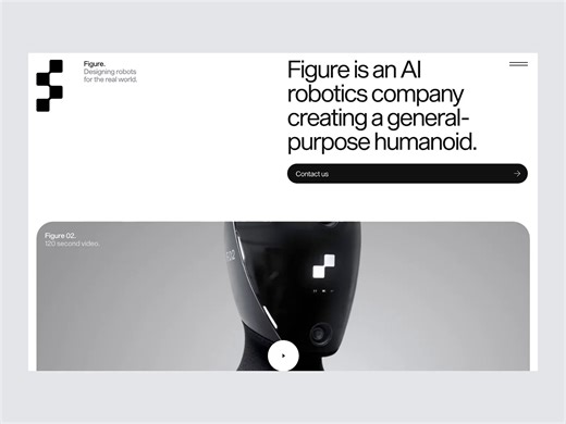 AI Landing page web design robotics website ✦ Figure