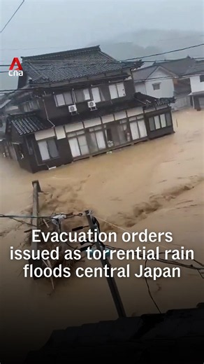 Evacuation orders issued as torrential rain floods central Japan