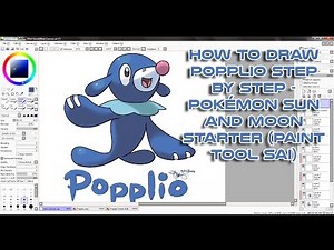 How to Draw Popplio Step by Step - Pokémon Sun and Moon Starter (Paint Tool Sai)