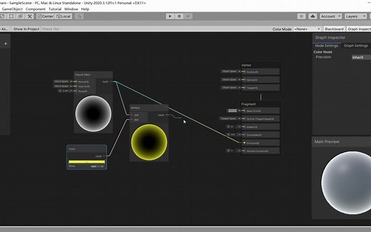 unity2020 shader graph 基础教程 第五集 ~ 菲涅尔 噪点