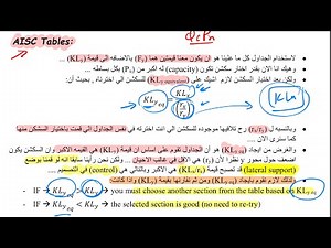 Ch.6 Design of compression members || lecture (2) ''AISC tables for rolled section ''