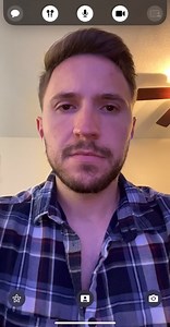 I was making a FaceTime call and I noticed my eyes started changing shape. It seems like FaceTime by default puts on some sort of filter on your face. My guess would be to make it so that you look like you are looking at the camera when you are actually looking at the center of the screen.