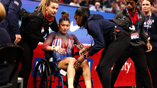How is Florida gymnastics impacted by Skye Blakely and Kayla DiCello injuries at USA Olympic Trials?