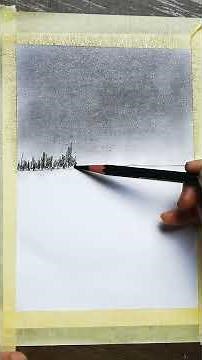 Super easy landscape drawing#pencildrawing #landscapepainting #beginners