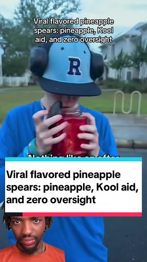 Viral flavored pineapple spears: pineapple, Kool aid, and zero oversight #Marco #foodtiktok #foodreview #foodcontent #foodvideos
