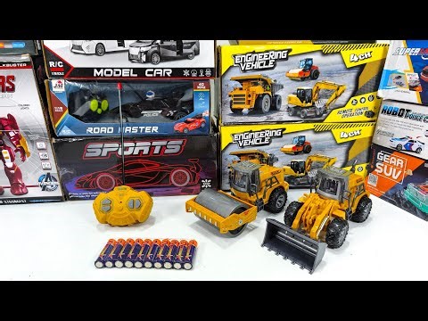 RC Construction Vehicles Unboxing | Road Roller, Police Car & Truck