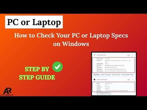 How to Check Your PC or Laptop Specs on Windows