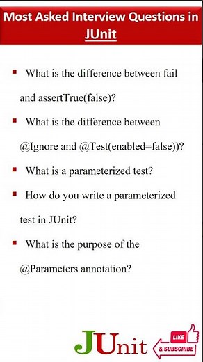 Important JUnit Interview Questions #junit #java