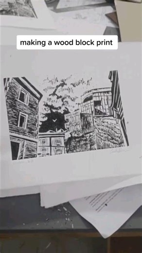 Making a woodblock print