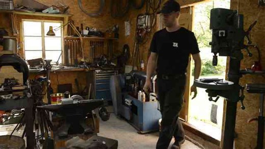 Forging a scythe peening anvil by hand