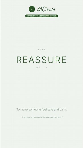 Learn English: What is Reassure? | Vocabulary Shorts
