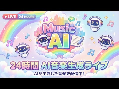【24/7 LIVE】ずっと聴けるAI音楽生成ライブ🎵24時間ノンストップ配信 | MusicAI