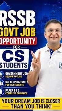 RSSB Govt Job Opportunity for CS Students #rssb