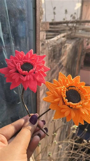 Amazing Sunflower Wall Decor 🌻 | Easy Clay Flower Craft in 5 Minutes! #Shorts