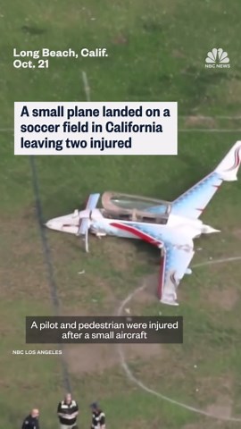 Plane lands on California soccer field injuring two