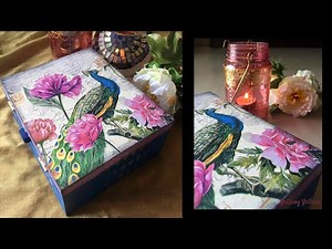 Napkin Decoupage on MDF jewellery box