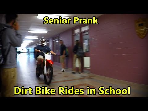 Dirt Bike Rides Through High School Senior Prank