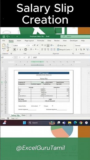 Create #PaySlip In 5 Minutes Excel Guru Tamil
