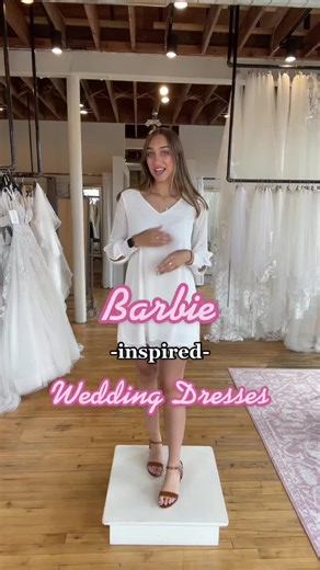 Barbie would totally rock these dresses ✨🤍 #wibride #engaged #chicagobride #wedding #2023bride #weddingdress #weddingdressshopping #midwestbride #bridalboutiquewi #midwestbridalshop #bride #bridal #mkebride #barbie #barbiemovies #barbiegirl #wiwedding #bonbonbelle