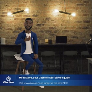 2.7K views · 28 reactions |  Say ‘hello’ to Sizwe, your go-to Clientèle Self-Service guide!​ Self-Service is your 24/7 platform available on our App, Website, WhatsApp and USSD and it’s easy to use! You can manage your policy details, view policy documents and log claims. Sizwe is your guide. Follow Sizwe for more tips. #Clientèle #ClientèleSelfService​ Terms & Conditions apply: www.clientele.co.za | Clientèle | Facebook