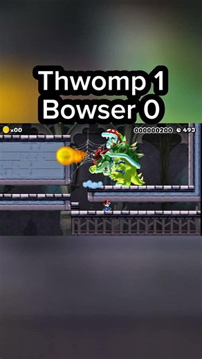 How to defeat Bowser with a Thwomp #mario #nintendo #retrogaming