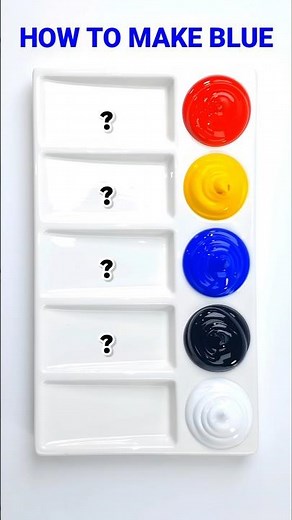 How to make BLUE from 5 Primary colors #arttenka #bluecolor #mixingcolor