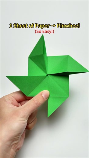 Make a Paper Pinwheel / windmill FAST! (Beginner Origami)