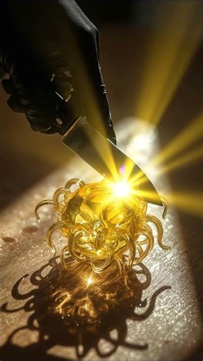 Cutting a Golden Alien Fruit 🤯