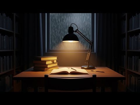 Quiet Library Ambience with Rain Sounds | Deep Focus Study & Reading (No Music)