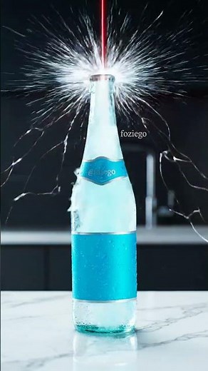 Blue Bottle Shatters with Laser Impact! Ultra Slow Motion Glass Explosion 🔥💥 #Shorts