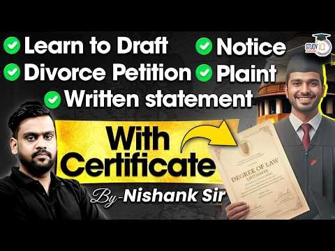 Learn to Draft, Notice, Divorce Petition, Plaint, Written statement With Certificate By Nishank Sir