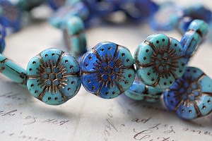 FREE SHIPPING, Flower Beads, Czech Beads, Beads, 29-1, 144-5, 90-5sa - Etsy