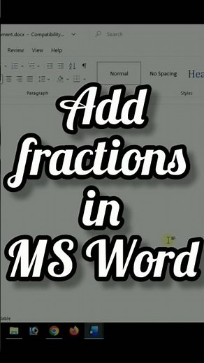 How to insert fractions in word