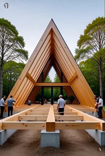 Crafting A Modern Triangle House In Nature - step by step