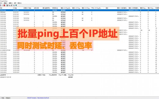 同时ping上百台主机，检测网络时延、丢包，超实用网管工具